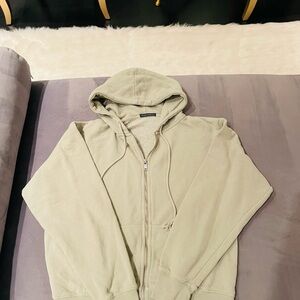 Brandy Melville Light Green Zip-Up Hoodie